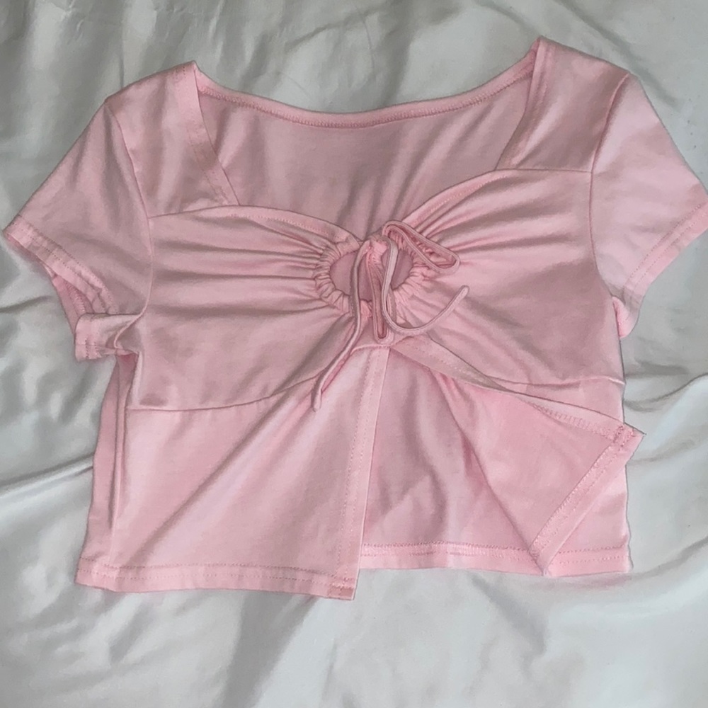 Romwe M pink crop top